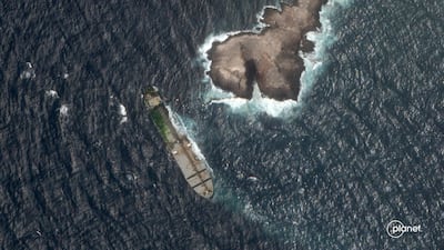 The Caroline Bezengi, a vessel under UK and EU sanctions over suspected links to Russia, is stuck near Oman's Hallaniyat islands. Reuters