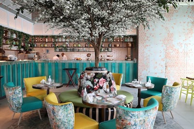 The interiors of Grand Beirut restaurant pay tribute to the culture of Lebanon. Pawan Singh / The National