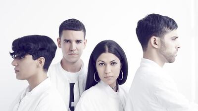 The bi-coastal and bi-continental foursome from Future Brown, from left: Fatima Al Qafiri, J-Crush, Asma Maroof and Daniel Pineda. Courtesy Benjamin Alexander Huseby