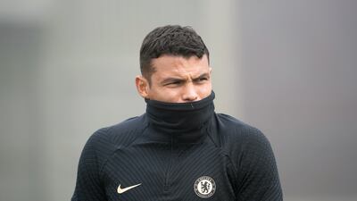 Chelsea's Thiago Silva during training. PA