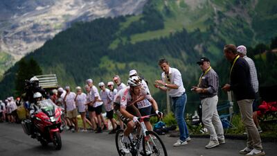 Stage winner Bob Jungels on a breakaway. AP