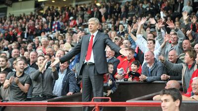 August 29 2009 - Manchester United 2 (Rooney pen 59', Diaby og 64') Arsenal 1 (Arshavin 40'): A hugely frustrating day for Arsenal as they saw Andrey Arshavin's first-half finish overturned in five minutes after the break by Rooney's penalty - following a needless foul be keeper Manuel Almunia - and Abou Diaby's headed own goal. Arsenal attacker Robin van Persie's injury-time strike was ruled out for offside, resulting in manager Wenger being sent to the stands for kicking away a plastic bottle in anger. The Frenchman initially tried standing behind the dugout after the sending off and the sight of Wenger with his arms outstretched surrounded by jeering United fans remains one of the fixture's most memorable images. Getty