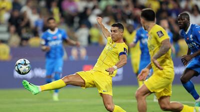 Al Nassr's Cristiano Ronaldo stretches for the ball. Reuters
