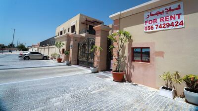 Khalifa City villas: Highest rent - Dh445,000 for 3 bedrooms in 2008. Lowest rent - Dh95,000 for 3 bedrooms in 2012. Victor Besa / The National