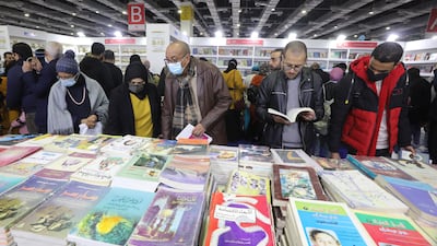 People visiting the 2022 Cairo International Book Fair at the International Exhibition. EPA