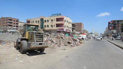 A street in Aden after volunteers cleared it out. Ali Mahmood for The National