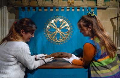 Dawood's Leviathan is installed in the Audley Chapel ahead of the opening of Salisbury Cathedral's winter art exhibition. PA