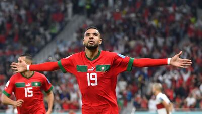 Youssef En-Nesyri nods Morocco ahead. Getty Images