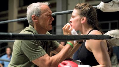 Clint Eastwood and Hilary Swank in the screen version of FX O'Toole's Million Dollar Baby - a boxing drama that, not unlike this novel, highlight life's challenges. Warner Bros / Kobal / REX / Shutterstock