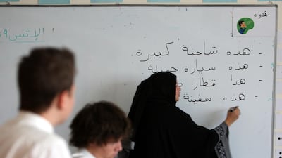 The language of learning is important to a child's academic success. Photo: Pawan Singh / The National