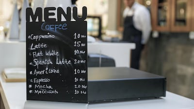 The cafe currently serves beverages only. Photo: Victor Besa / The National