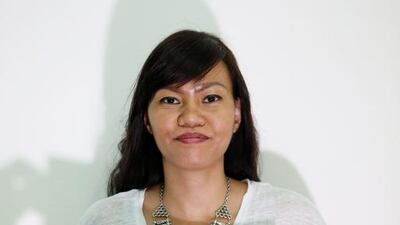 Debbie Fortes shows her image of Rub Al Khali taken with the iPhone 6. She has lived in Dubai for five years. Pawan Singh / The National