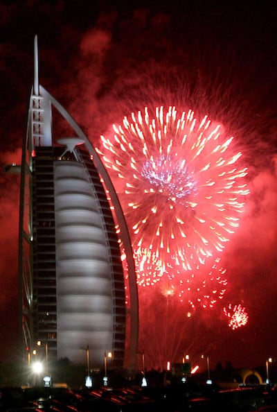 Fireworks near the Burj Al Arab hotel. Pawan Singh