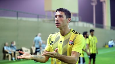 UAE's Sebastian Tagliabue during training before the game between the UAE and Vietnam. Chris Whiteoak / The National