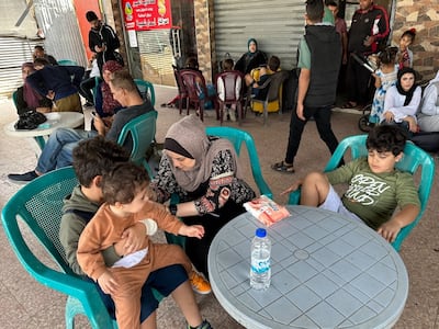 Mohamad Aboufoul's family at the Rafah crossing. Photo: Mohamad Aboufoul