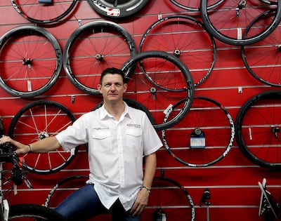 Stewart Howison, owner of Revolution Cycles and co-founder of Cycle Safe Dubai. Satish Kumar / The National