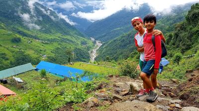 Mamta Daryani has extensively hiked in India, Nepal and the UAE, along with her family, including her son, Adonis, seen here.