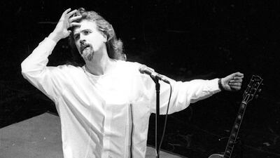 Comedian Billy Connolly on stage at the Gaiety Theatre, in May 1987. Getty Images