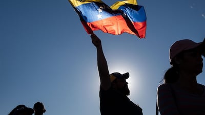 Venezuelans opposed to President Nicolas Maduro hold a demonstration in Tijuana, Baja California state, Mexico. AFP