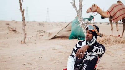 Singer Ne-Yo in the Dubai desert having taken part in motocross with ERG Extreme Riders Motorsports. Ne-Yo was in the UAE to perform at Drai’s Dubai on Friday March 22. Instagram / Ne-Yo