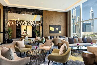 The lobby at Taj Jumeriah Lakes Towers. Courtesy Taj Hotels