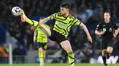 Arsenal’s Declan Rice in action. PA