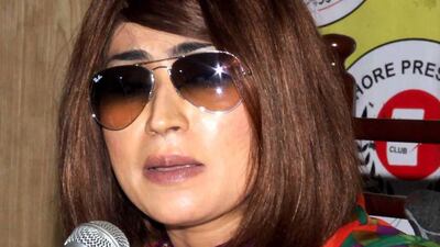Qandeel Baloch, pictured here on June 28, 2016, shot to fame in Pakistan in 2014 after a video of her pouting at the camera and asking “How em looking?” went viral. AFP