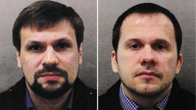 Alexander Petrov, right, has allegedly been identified as Alexander Yevgenyevich Mishkin by an investigative website. EPA