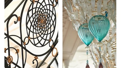 Above, elegant fixtures at Waldorf Astoria Ras Al Khaimah. Courtesy Waldorf Astoria Hotels & Resorts