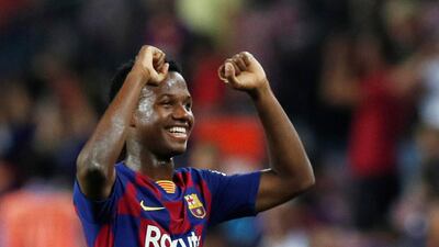 Anssumane Fati, 16, became the youngest Barcelona debutant since 1941 when he entered the pitch. Reuters