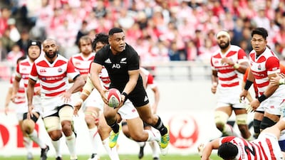 Ngani Laumape scored three tries for New Zealand against Japan in Tokyo. Getty Images