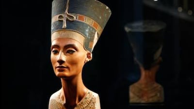 The 3,400-year-old bust of Nerertiti, the wife of Pharaoh Akhenaton, found in Egypt in 1912 and now in Berlin.