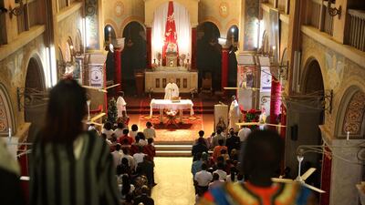 Christians attend a Christmas Mass at St. Matthew's Cathedral Church in Khartoum, Sudan. All photos by EPA