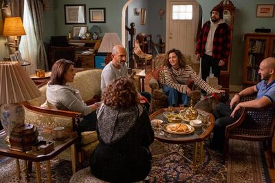 Hiam Abbass, Amr Waked, May Calamawy, Ramy Youssef, Rosaline Elbay and Shadi Alfons in 'Ramy'. Courtesy Starzplay