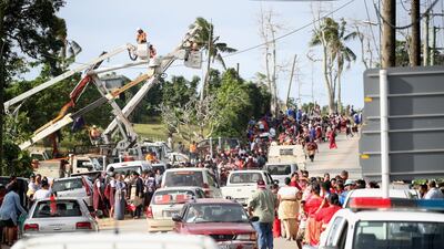 Nuku'alofa thronged with well-wishers. Getty Images
