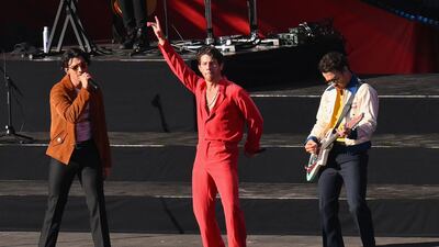 Jonas Brothers perform during the Global Citizen Festival. AFP