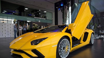 The Lamborghini Aventador S at the new Dubai showroom. Victor Besa for The National