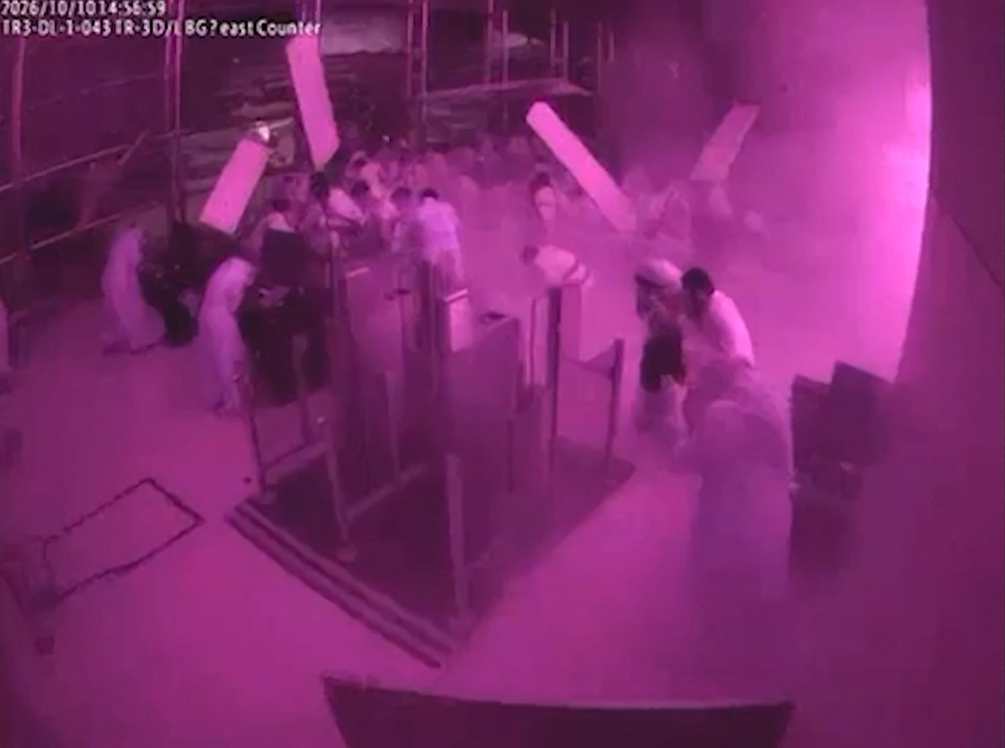 A CCTV image of the moment Riyadh Airport was hit by a Houthi strike on October 10. AFP