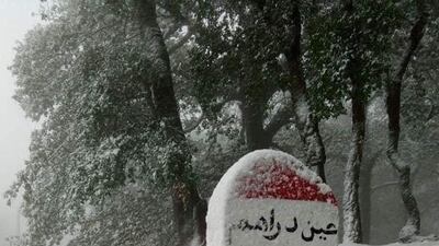 A snow-covered sign in Ain Drahem. Photo: @helmiattia / Twitter