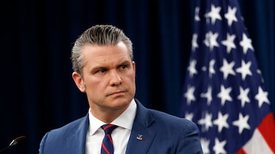 US Secretary of Defence Pete Hegseth at a briefing on March 2. EPA