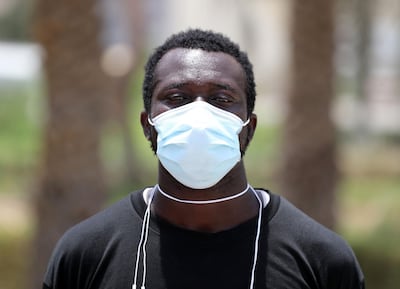 Michael Agyapong, 23, wants to travel home when flights open but cannot afford the ticket. Chris Whiteoak / The National