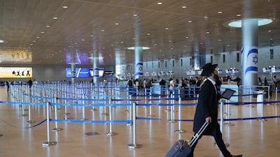 An almost empty Ben Gurion Airport after the Histadrut trade union announced a general strike in Israel on Monday. EPA