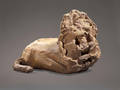 Simone Fattal's 'Lion', stoneware fired in a wood kiln. Photo Francois Fernandez