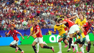 Emam Ashour heads Egypt into lead. EPA