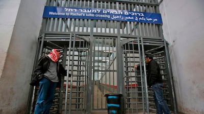 The gate leading to Rachel's Tomb in the Israeli occupied West Bank city of Bethlehem remains closed following a lockdown on the biblical city. AFP