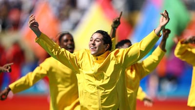 A performer during the halftime show. Reuters