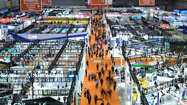 Visitors attend the 8th China International Import Expo (CIIE) in Shanghai. AFP