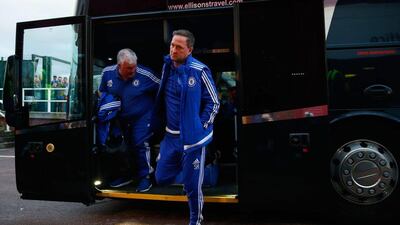 Chelsea assistant coach Steve Holland is seen on arrival to the Premier League match at Stoke City on Saturday. Laurence Griffiths / Getty Images