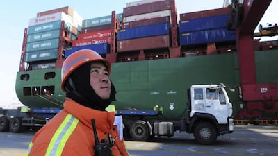 The port in Qingdao, in Shandong province. Concerns remain about slowing growth in China. AP Photo