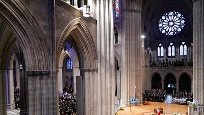 Washington National Cathedral was filled with mourners. AP